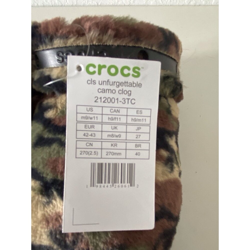 Crocs Classic Unfurgettable Camo Clogs Army Green Men's Sz 9 Women's 11 NEW - Picture 5 of 15